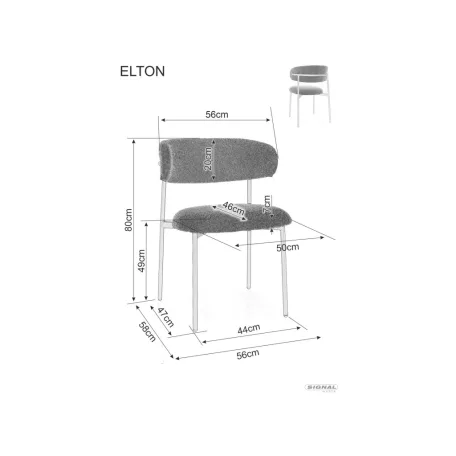 Elton szék, matt fekete, bézs