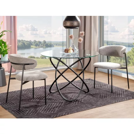 Elton szék, matt fekete, szürke