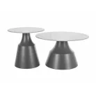 Itaka dohányzóasztal szett, 70X70, matt szürke, fehér