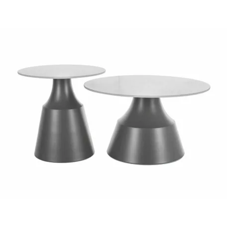 Itaka dohányzóasztal szett, 70X70, matt szürke, fehér