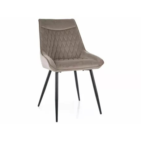 Agat bársony szék, matt fekete, sötét bézs