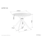 Aster asztal, 100X100, matt fekete, tölgy