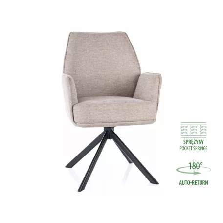 Hugo Brego szék, matt fekete, bézs