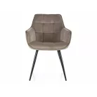 Lilia bársony szék, matt fekete, sötét bézs