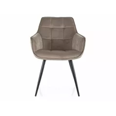 Lilia bársony szék, matt fekete, sötét bézs