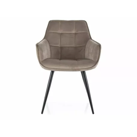 Lilia bársony szék, matt fekete, sötét bézs