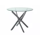 Agis asztal, 90X90, matt fekete, üveg