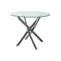 Agis asztal, 90X90, matt fekete, üveg