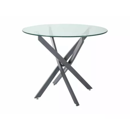 Agis asztal, 90X90, matt fekete, üveg