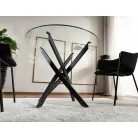 Agis asztal, 90X90, matt fekete, üveg