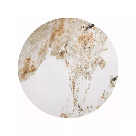 Ciprusi dohányzóasztal A, 73X73, matt fekete + szálcsiszolt arany, fehér fényes márványhatású