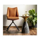 Leo dohányzóasztal, 50X50, szürke + arany, fehér fényes márványhatású