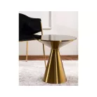 Seti asztal, 50X50, csiszolt arany, fekete