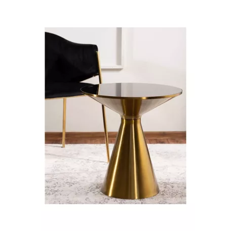 Seti asztal, 50X50, csiszolt arany, fekete