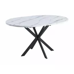 Gaston asztal, 100X100, fekete, fehér, márványhatású