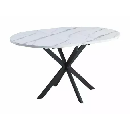 Gaston asztal, 100X100, fekete, fehér, márványhatású