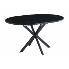 Gaston asztal, 100X100, fekete, fekete márványhatású