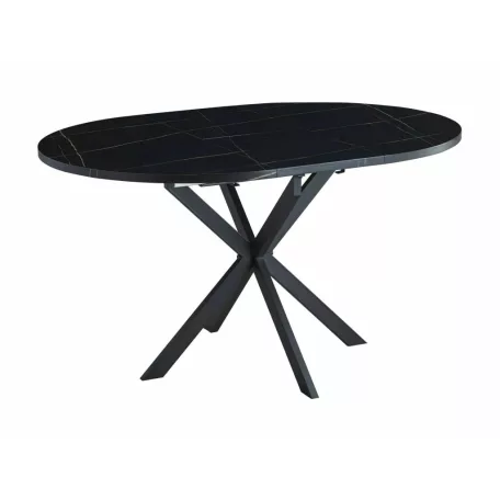 Gaston asztal, 100X100, fekete, fekete márványhatású
