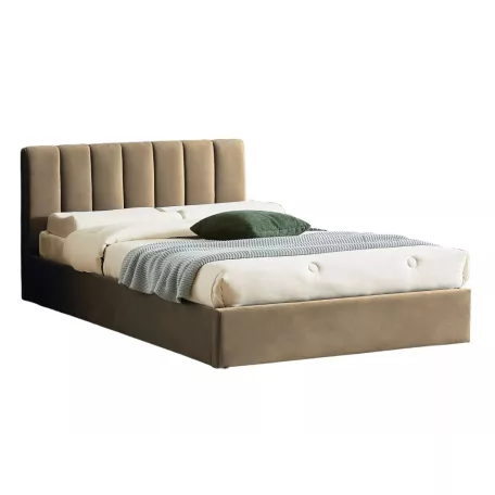 Montreal bársony ágy, 120x200, bézs