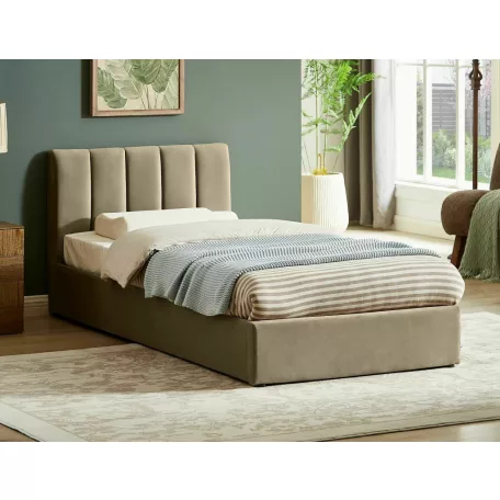 Montreal bársony ágy, 90x200, bézs