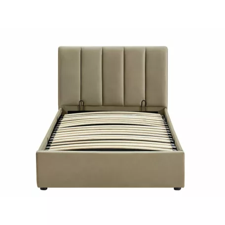 Montreal bársony ágy, 90x200, bézs