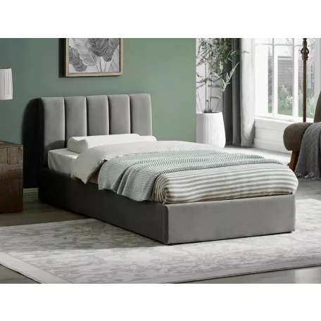 Montreal bársony ágy, 90x200, szürke