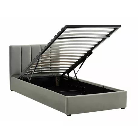 Montreal bársony ágy, 90x200, szürke