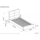 Sierra bársony ágy, 90x200, tölgy, bézs