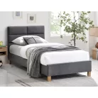 Sierra bársony ágy, 90x200, tölgy, szürke