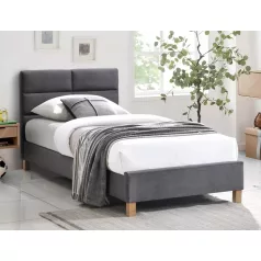 Sierra bársony ágy, 90x200, tölgy, szürke