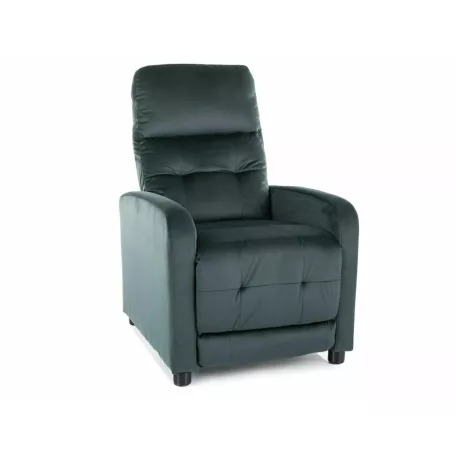 Otus bársony dönthető fotel, 92X66, fekete, zöld