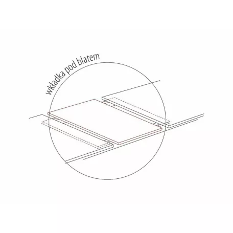 Vento asztal, 120X68, fekete, kézműves tölgy