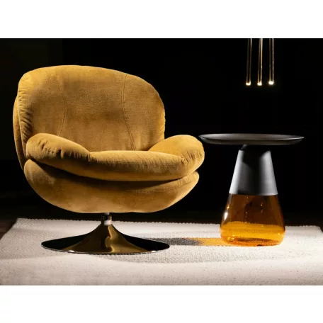 Brigitte Brego fotel, króm, curry