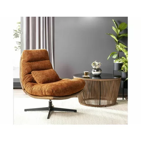 Felicia Raven fotel, matt fekete, fahéj