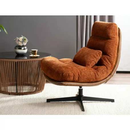 Felicia Raven fotel, matt fekete, fahéj