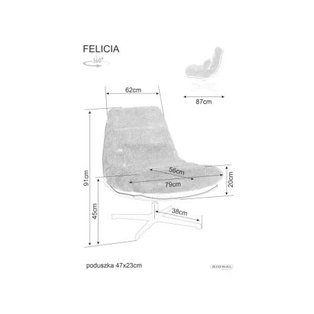 Felicia Raven fotel, matt fekete, fahéj