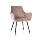 Apple bársony szék, matt fekete, sötét bézs