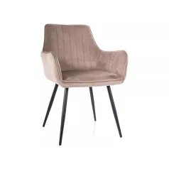 Apple bársony szék, matt fekete, sötét bézs