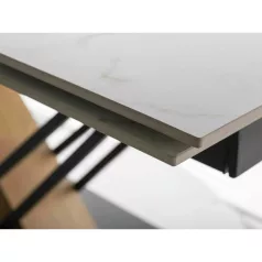 Genezis asztal, 160X90, matt fehér / tölgy, matt fehér