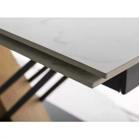 Genezis asztal, 160X90, matt fehér / tölgy, matt fehér