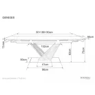 Genezis asztal, 180X90, matt fehér / tölgy, matt fehér