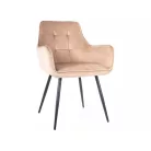 Lemon bársony szék, matt fekete, bézs