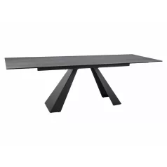   Salvadore Kerámia Pietra Di Savoia asztal, 160X90, matt fekete, világos szürke matt