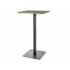 Bárasztal BT006, 60X60, matt fekete, kézműves tölgy