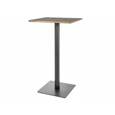 Bárasztal BT006, 60X60, matt fekete, kézműves tölgy