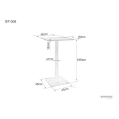 Bárasztal BT006, 60X60, matt fekete, kézműves tölgy