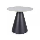 Pad-domb dohányzóasztal, 50X50, matt fekete, fehér fényes