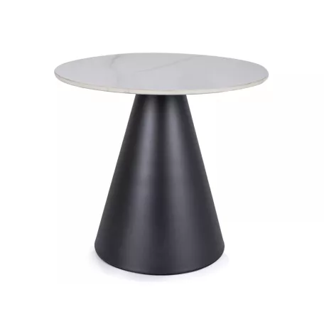 Pad-domb dohányzóasztal, 50X50, matt fekete, fehér fényes