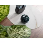 Pad-domb dohányzóasztal, 50X50, matt fekete, fehér fényes