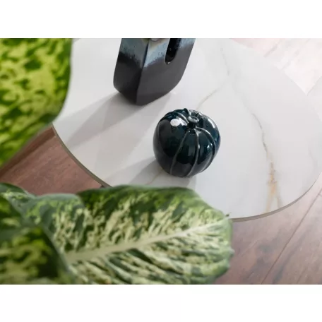 Pad-domb dohányzóasztal, 50X50, matt fekete, fehér fényes